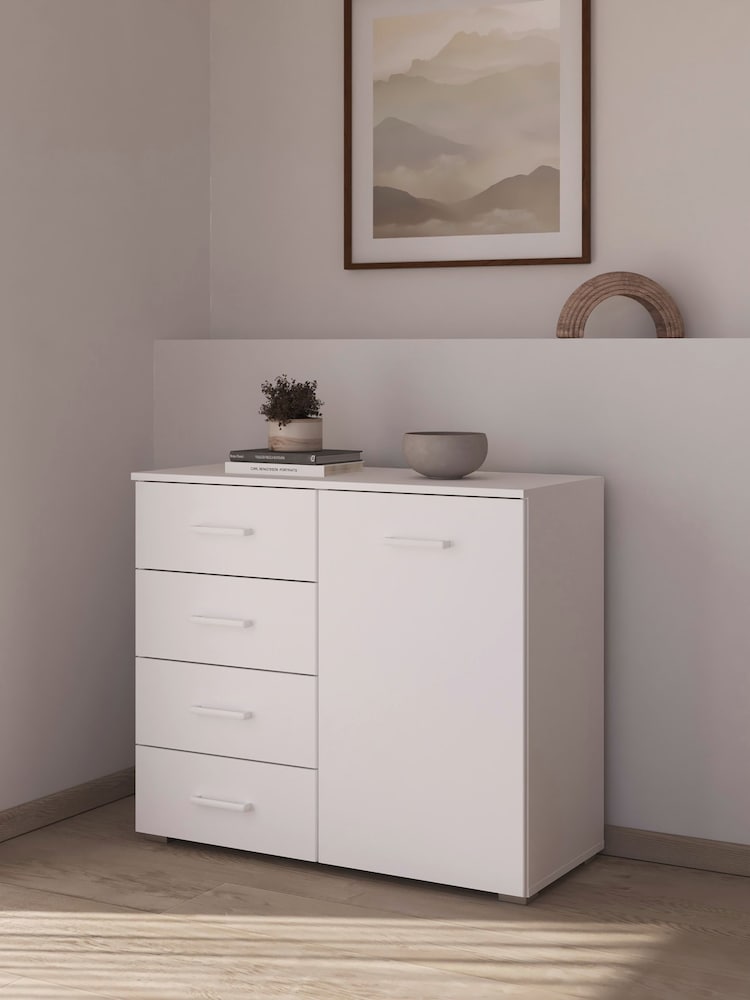 Rauch White Laika Chest of 4 Drawer Drawers - Image 1 of 3