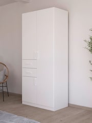 Rauch White Laika Wood Semi Fitted Triple, 2 Drawers Wardrobe - Image 1 of 5