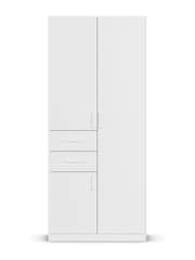 Rauch White Laika Wood Semi Fitted Triple, 2 Drawers Wardrobe - Image 3 of 5