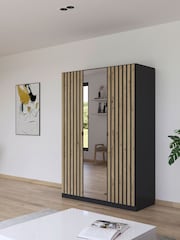 Rauch Grey Genova Wood and Mirror Triple Semi Fitted Wardrobe - Image 1 of 4