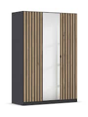 Rauch Grey Genova Wood and Mirror Triple Semi Fitted Wardrobe - Image 3 of 4