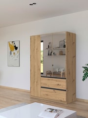 Rauch Natural Fosta Wood and Mirror Semi Fitted Triple Wardrobe - Image 1 of 4