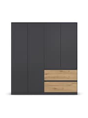Rauch Grey Oak Fosta Wood Semi Fitted 4 Door Wardrobe - Image 2 of 6