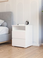 Rauch White Joelle 2 Drawer Bedside Table - Image 1 of 5