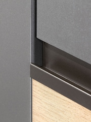 Rauch Grey Oak Fosta Wood and Mirror Semi Fitted Triple Wardrobe - Image 4 of 6