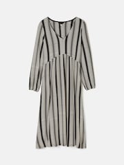 Joules Nia Black & Tan V-Neck Long Sleeve Midaxi Dress - Image 6 of 6