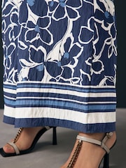 Navy Floral Tie Waist Detail Jumpsuit - Image 5 of 8