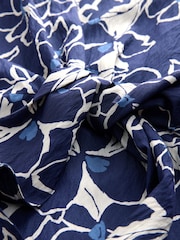 Navy Floral Tie Waist Detail Jumpsuit - Image 7 of 8