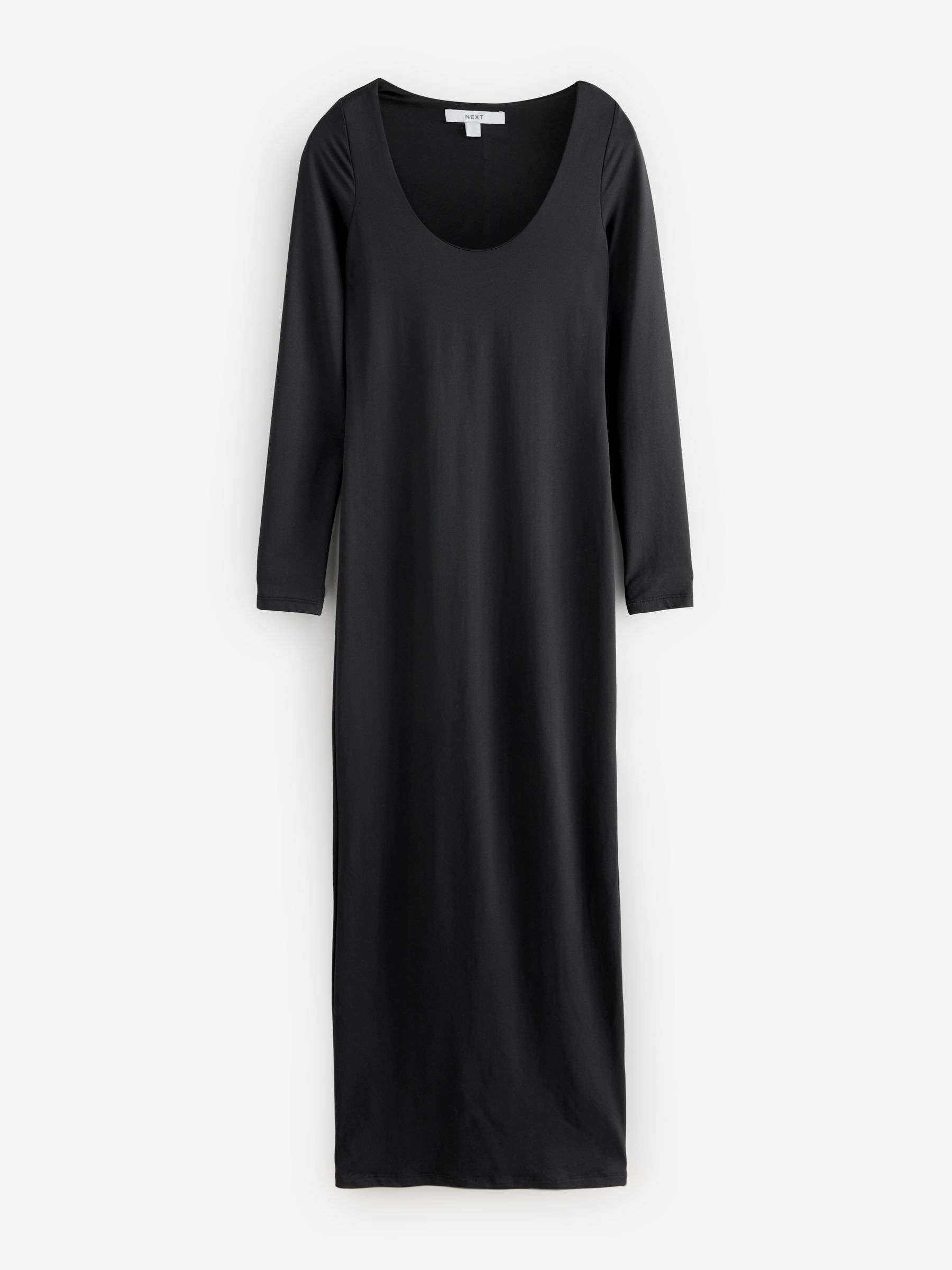 Buy Black Long Sleeve Scoop Bodycon Soft Touch Polyamide