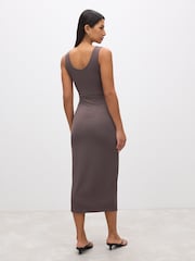 Pink/Brown Polyamide Soft Touch Sleeveless Scoop Neck Midi Dresses 2 Pack - Image 4 of 7