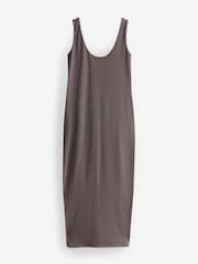 Pink/Brown Polyamide Soft Touch Sleeveless Scoop Neck Midi Dresses 2 Pack - Image 6 of 7