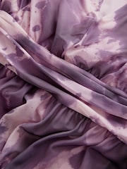 Pink/Violett - Plissiertes Midikleid aus Netzstoff mit V-Ausschnitt und Print für besondere Anlässe - Bild 9 von 9