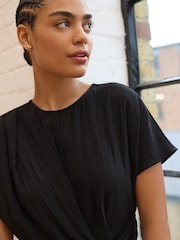 Negro texturizado - Tie Waist Detail Jumpsuit - Imagen 5 de 8