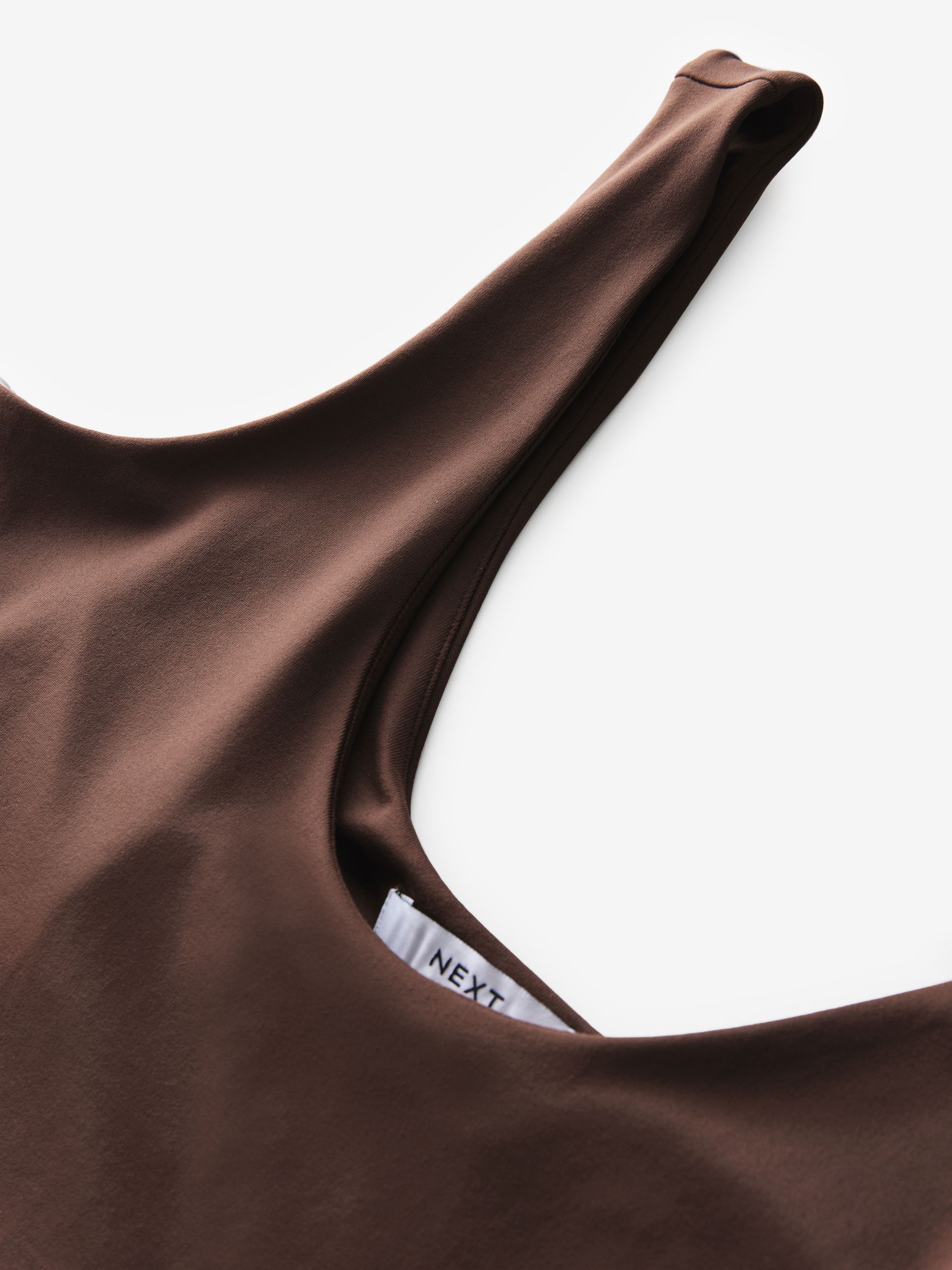 Buy Chocolate Brown Polyamide Soft Touch Sleeveless Scoop