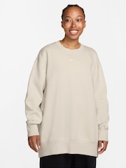 Nike Light Wood Natural Oversized Phoenix Fleece Crew Neck Sweatshirt - Image 2 of 4