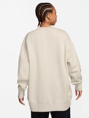 Nike Light Wood Natural Oversized Phoenix Fleece Crew Neck Sweatshirt - Image 3 of 4