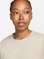 Nike Light Wood Natural Oversized Phoenix Fleece Crew Neck Sweatshirt - Image 4 of 4