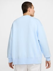 Nike Light Blue Tint Oversized Phoenix Fleece Crew Neck Sweatshirt - Image 3 of 4