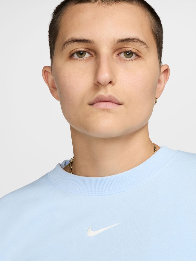 Nike Light Blue Tint Oversized Phoenix Fleece Crew Neck Sweatshirt - Image 4 of 4 Nike Light Blue Tint Oversized Phoenix Fleece Crew Neck Sweatshirt - Image 4 of 4
