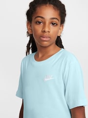 أزرق ثلجي - Nike Short Sleeve Club T-Shirt - صورة 4 من 4