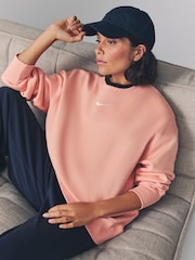 Nike Apricot Orange Oversized Phoenix Fleece Crew Neck Sweatshirt - Image 1 of 5