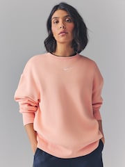 Nike Apricot Orange Oversized Phoenix Fleece Crew Neck Sweatshirt - Image 2 of 5