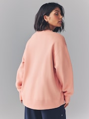 Nike Apricot Orange Oversized Phoenix Fleece Crew Neck Sweatshirt - Image 3 of 5