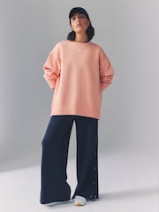 Nike Apricot Orange Oversized Phoenix Fleece Crew Neck Sweatshirt - Image 5 of 5