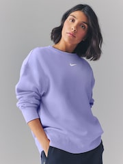 Nike Lilac Ice Oversized Phoenix Fleece Crew Neck Sweatshirt - Image 1 of 4