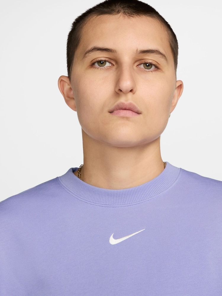 Nike Lilac Ice Oversized Phoenix Fleece Crew Neck Sweatshirt - Image 4 of 4