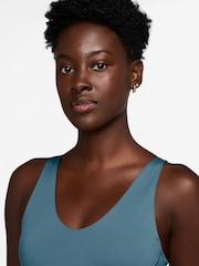 Nike Smokey Blue Pro Indy Plunge Medium Support Padded Sports Bra - Image 3 of 6
