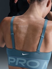 Nike Smokey Blue Pro Indy Plunge Medium Support Padded Sports Bra - Image 4 of 6