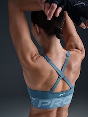 Nike Smokey Blue Pro Indy Plunge Medium Support Padded Sports Bra - Image 6 of 6