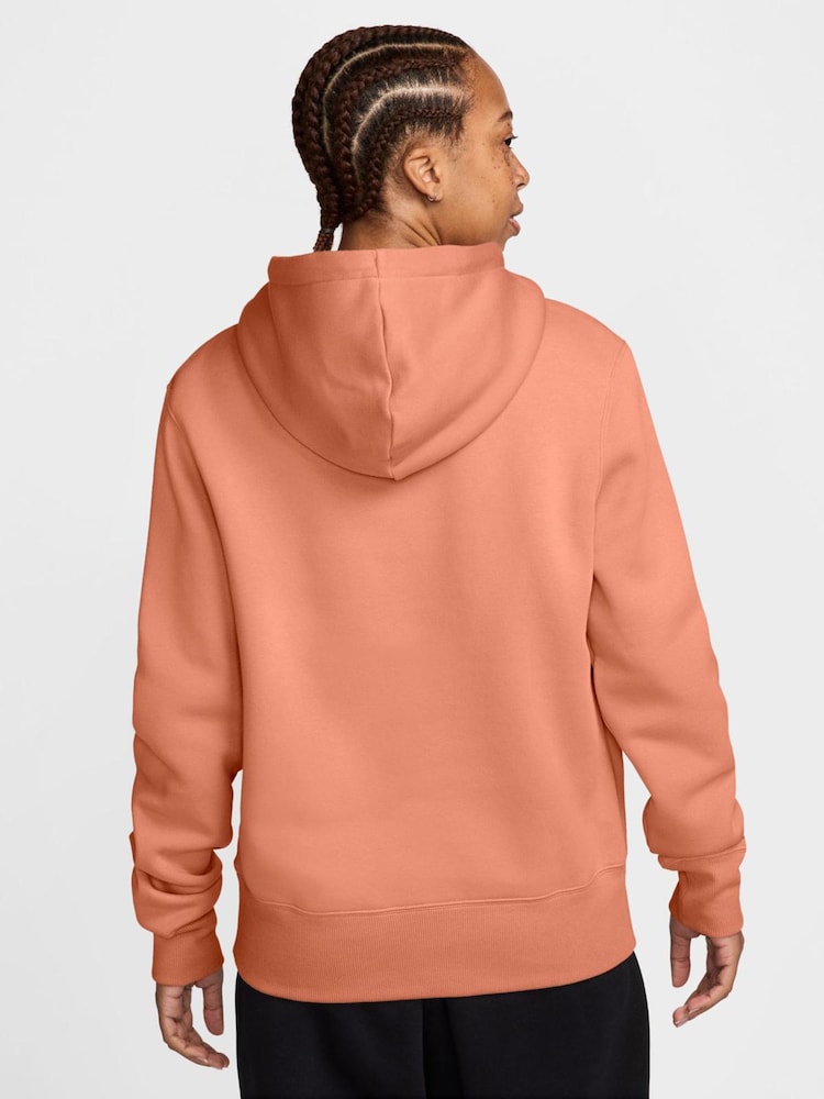 Nike Apricot Orange Mini Phoenix Fleece Swoosh Pullover Hoodie - Image 2 of 3