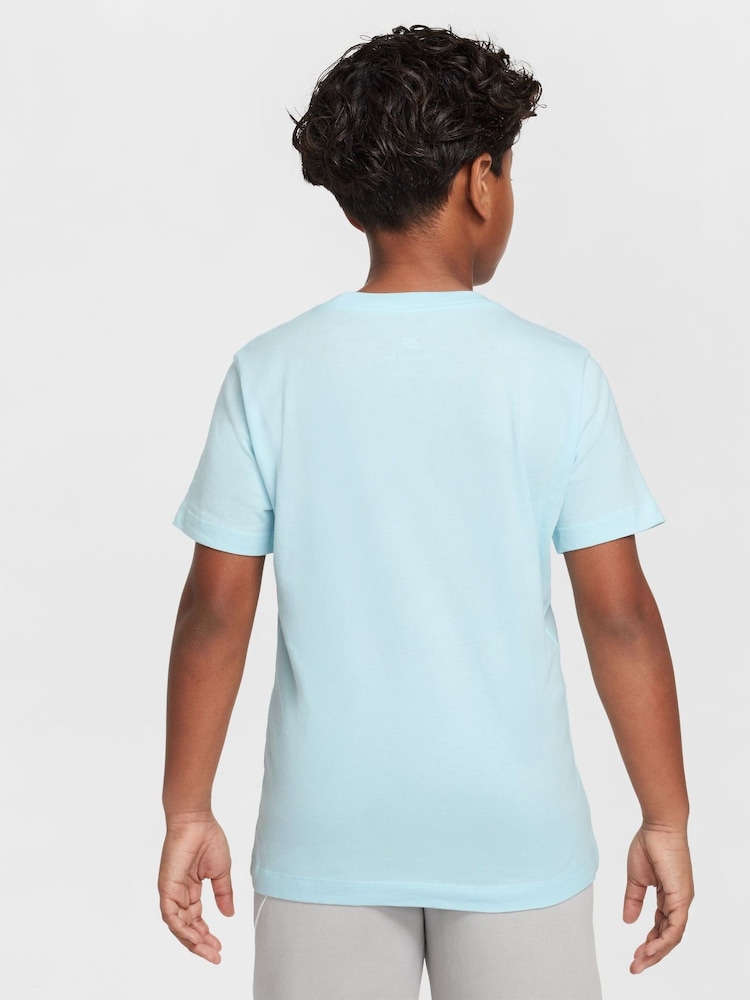 Nike Glacier Blue HBR Logo 100% Cotton T-Shirt - Image 2 of 5