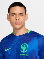 Nike Blue Brazil Away Stadium Football Shirt - Image 3 of 10