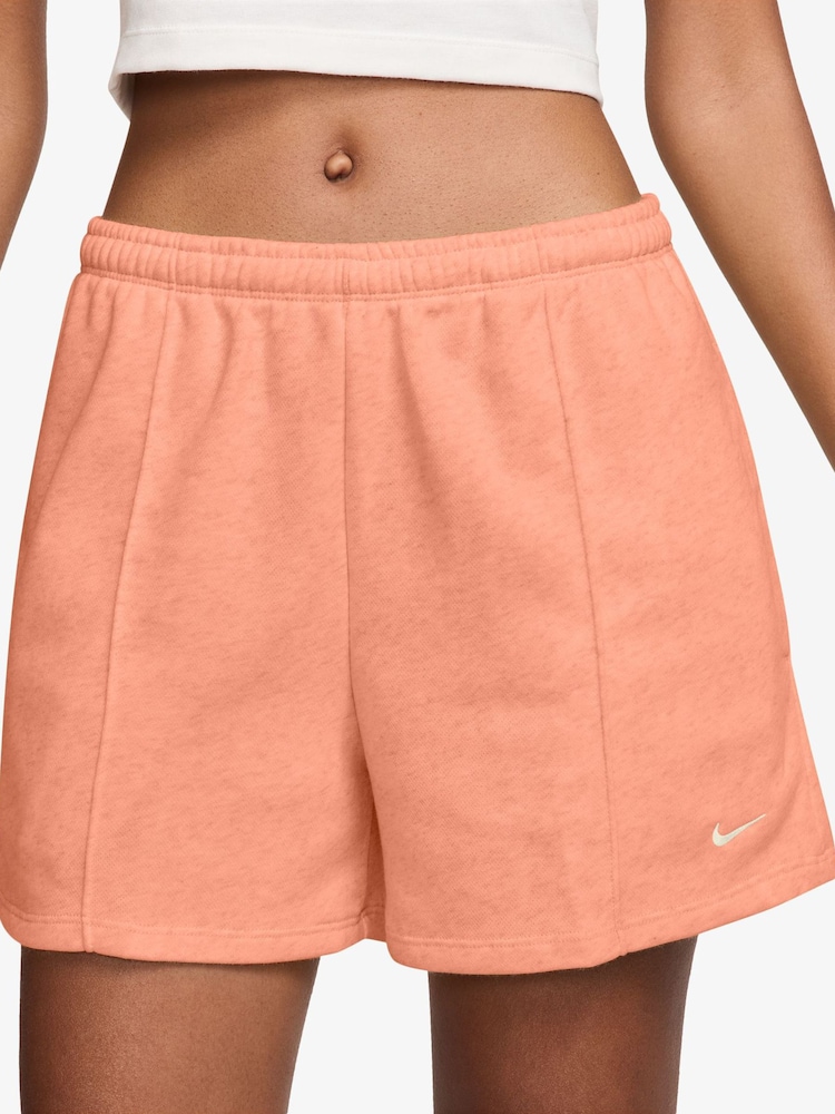 Nike Apricot Orange Chill Terry Mid Rise 4" French Terry Shorts - Image 1 of 4