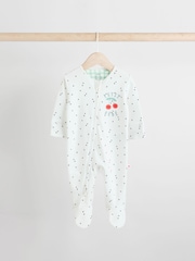 Weiß - 3er-Pack 100% Baumwoll-Schlafanzüge für Babys, Kirschrot - Bild 3 von 11