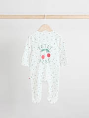 Weiß - 3er-Pack 100% Baumwoll-Schlafanzüge für Babys, Kirschrot - Bild 6 von 11