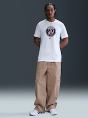 Nike White 100% Cotton PSG Crest Graphic T-Shirt - Image 1 of 5