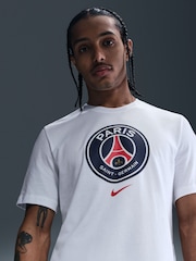 Nike White 100% Cotton PSG Crest Graphic T-Shirt - Image 3 of 5