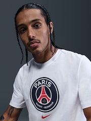 Nike White 100% Cotton PSG Crest Graphic T-Shirt - Image 5 of 5