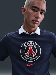 Nike Blue 100% Cotton PSG Crest Graphic T-Shirt - Image 3 of 6