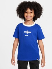 Nike Blue England Crest Graphic Print T-Shirt - Image 1 of 6