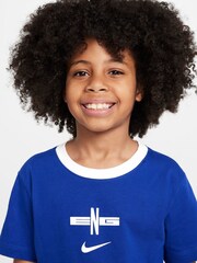 Nike Blue England Crest Graphic Print T-Shirt - Image 4 of 6