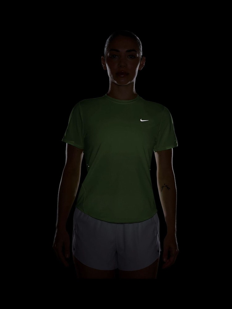 Nike Lime Green Swift Dri-FIT Short Sleeve Running Top - Image 4 of 4