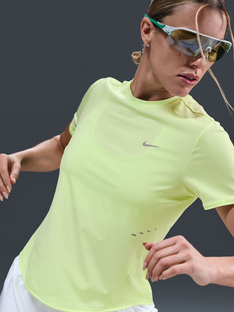Nike Lime Green Swift Dri-FIT Short Sleeve Running Top - Image 5 of 5 Nike Lime Green Swift Dri-FIT Short Sleeve Running Top - Image 5 of 5