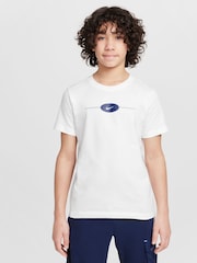 Nike White Tottenham Hotspur FC Graphic Printed 100% Cotton T-Shirt - Image 2 of 6