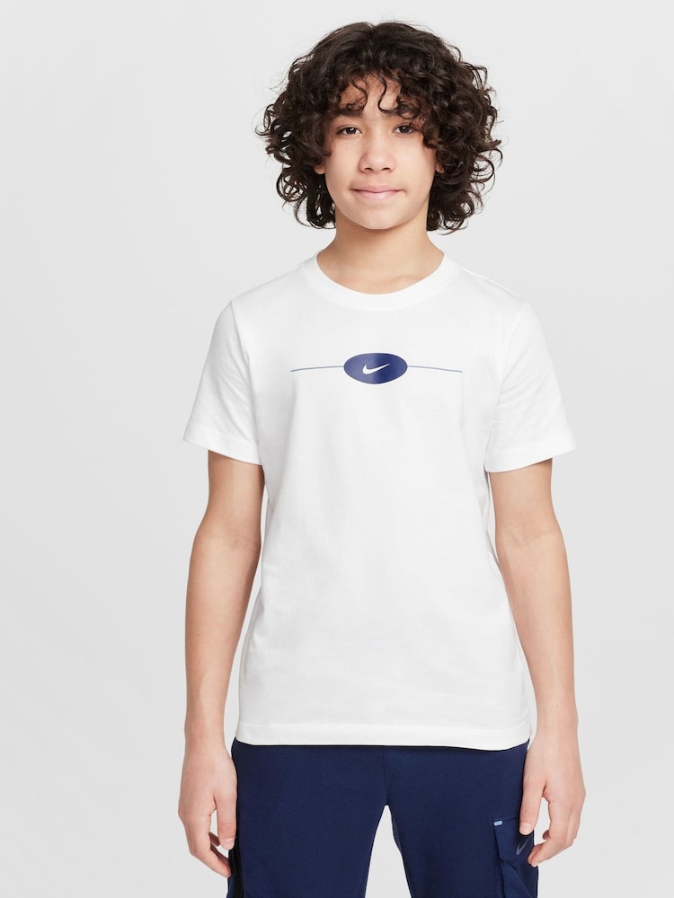 Nike White Tottenham Hotspur FC Graphic Printed 100% Cotton T-Shirt - Image 2 of 6