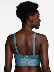 Nike Smokey Blue Zenvy Asymmetrical Light Support Sports Bra - Image 2 of 3